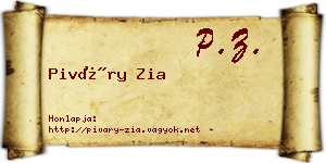 Piváry Zia névjegykártya